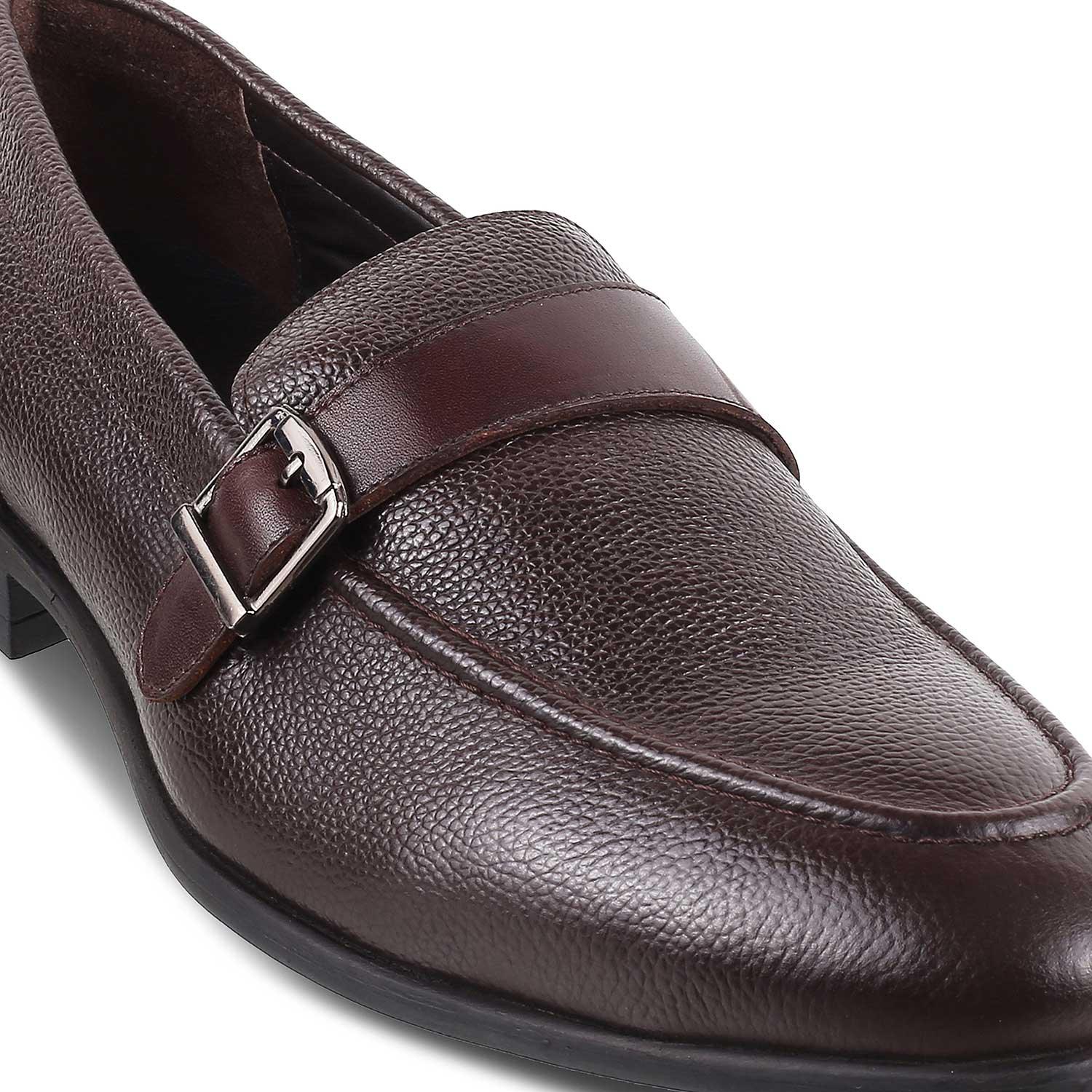 The Heiden Brown Men's Leather Loafers Tresmode - Tresmode