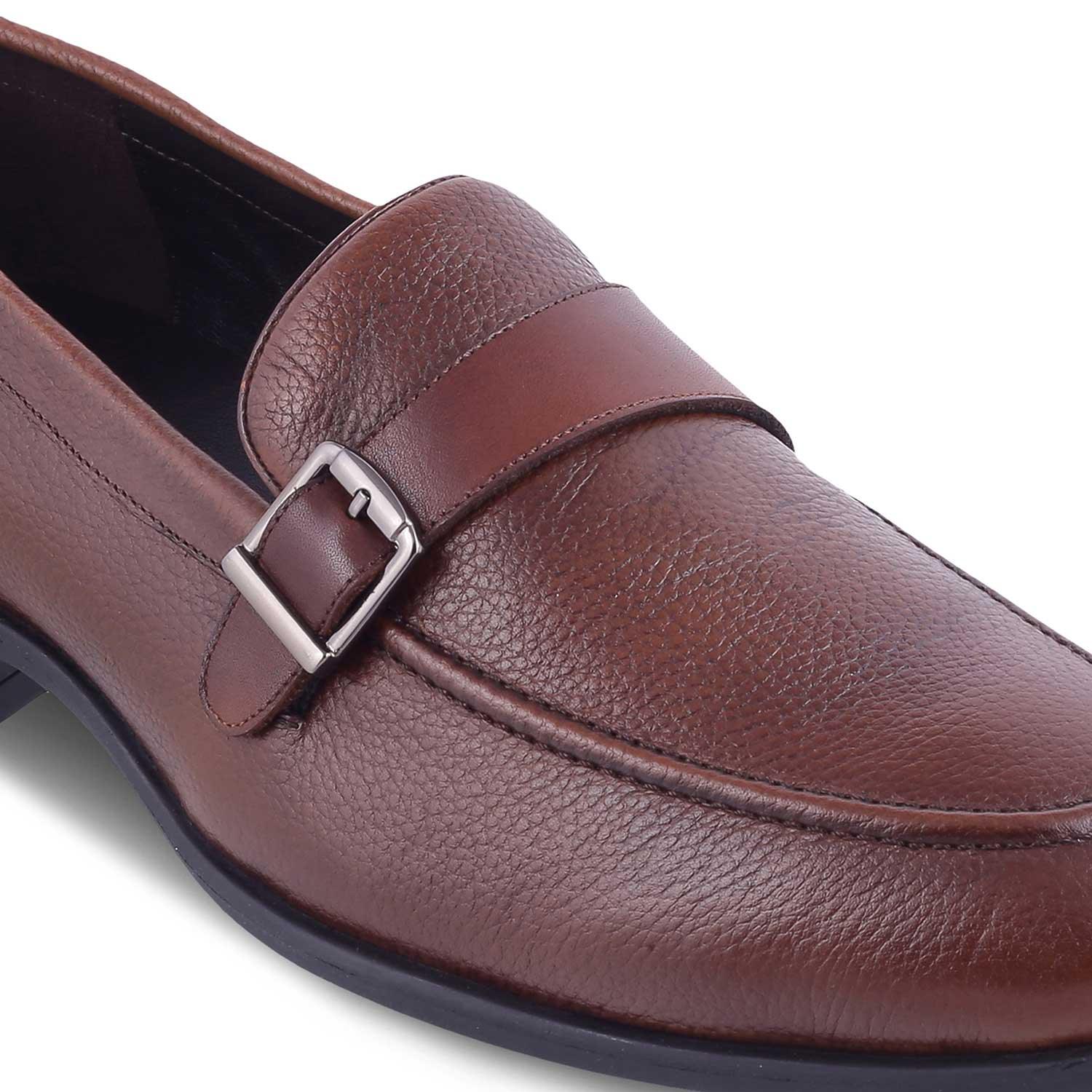 The Heiden Tan Men's Leather Loafers Tresmode - Tresmode