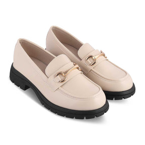 The Helsi Beige Women's Dress Chunky Sole Loafers Tresmode - Tresmode