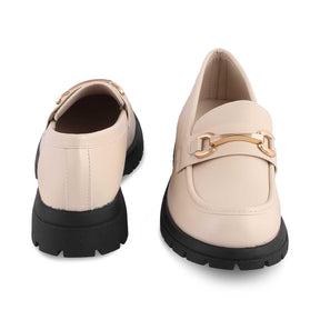 The Helsi Beige Women's Dress Chunky Sole Loafers Tresmode - Tresmode