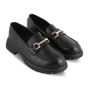 The Helsi Black Women's Dress Chunky Sole Loafers Tresmode - Tresmode