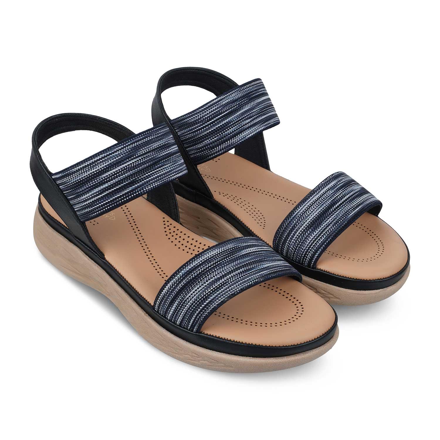 The Hintle Black Women's Casual Wedge Sandals Tresmode - Tresmode