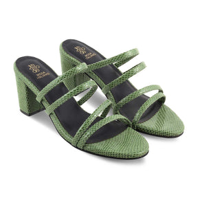 The Imulate Green Women's Dress Block Heel Sandals Tresmode - Tresmode