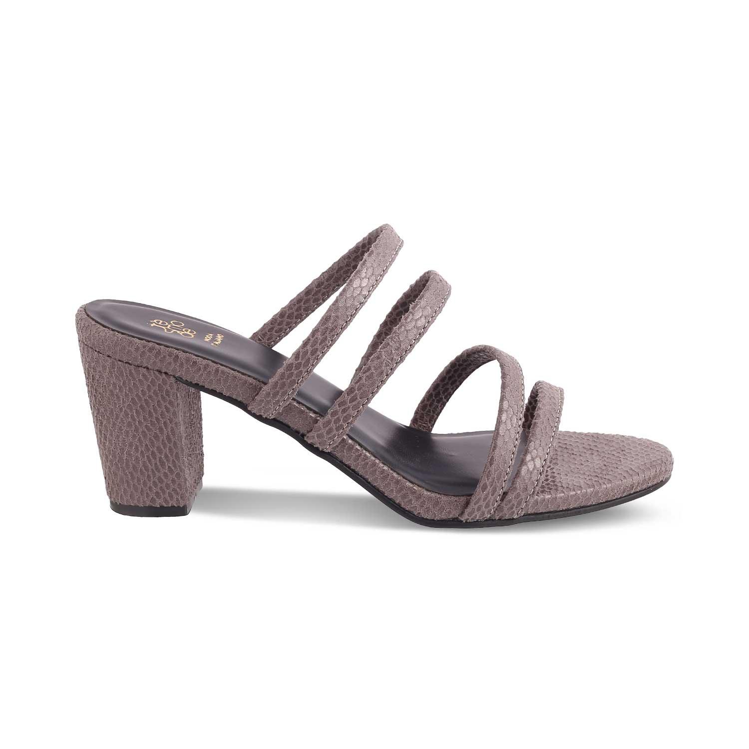 The Imulate Grey Women's Dress Block Heel Sandals Tresmode - Tresmode