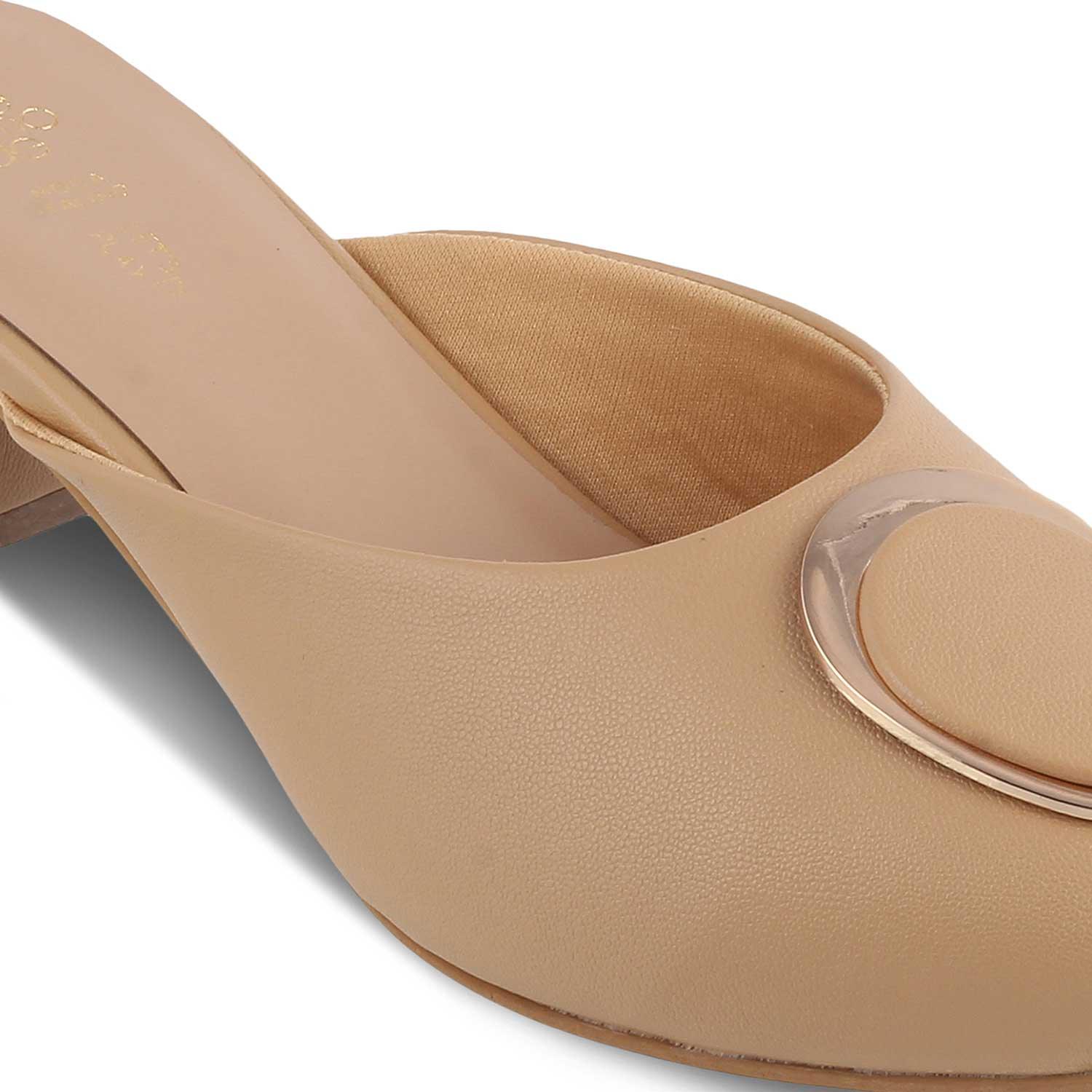 The Jelew Beige Women's Dress Mule Sandals Tresmode - Tresmode