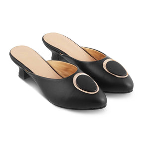 The Jelew Black Women's Dress Mule Sandals Tresmode - Tresmode