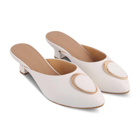 The Jelew White Women's Dress Mule Sandals Tresmode - Tresmode