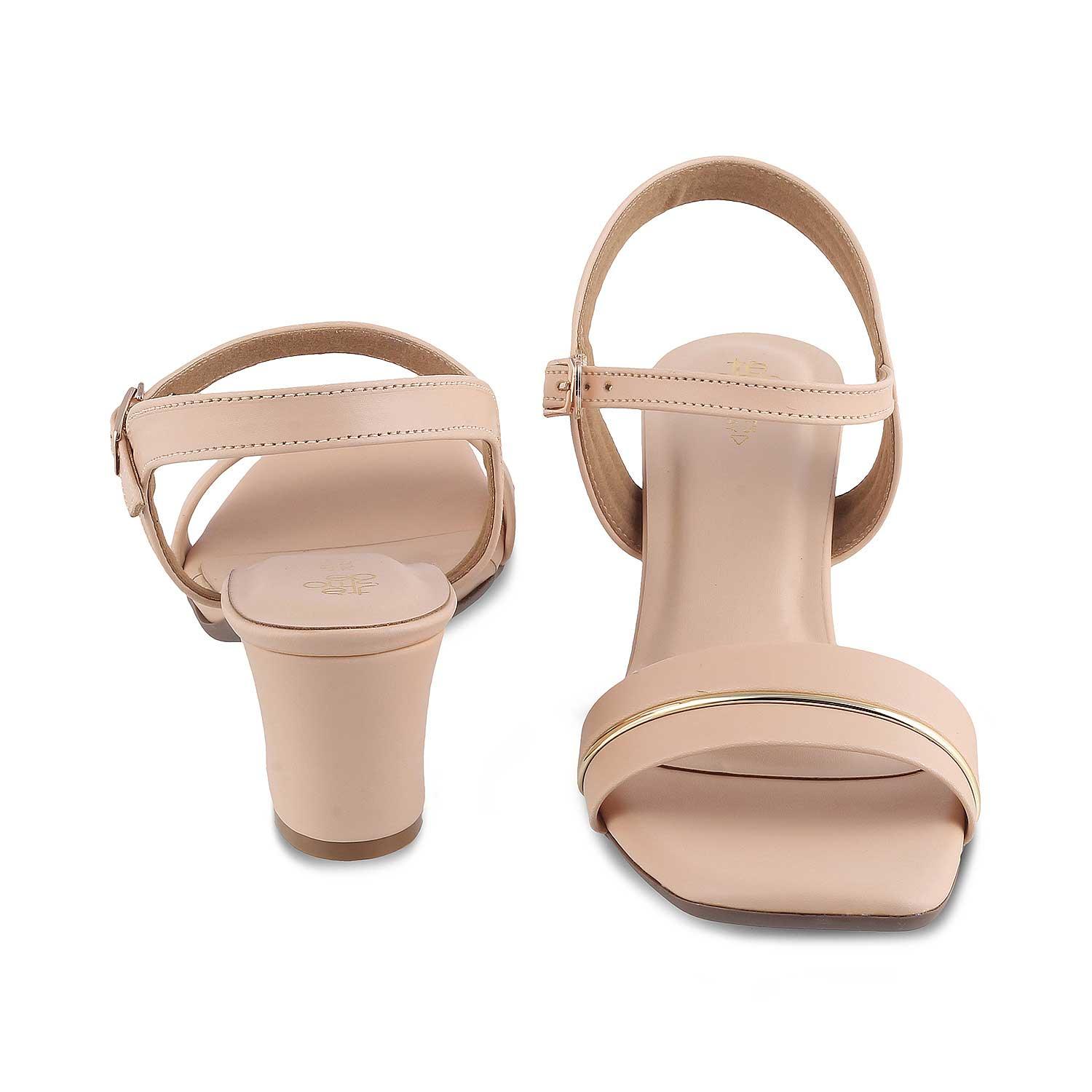 The Kachel Beige Women's Dress Block Heel Sandals Tresmode - Tresmode