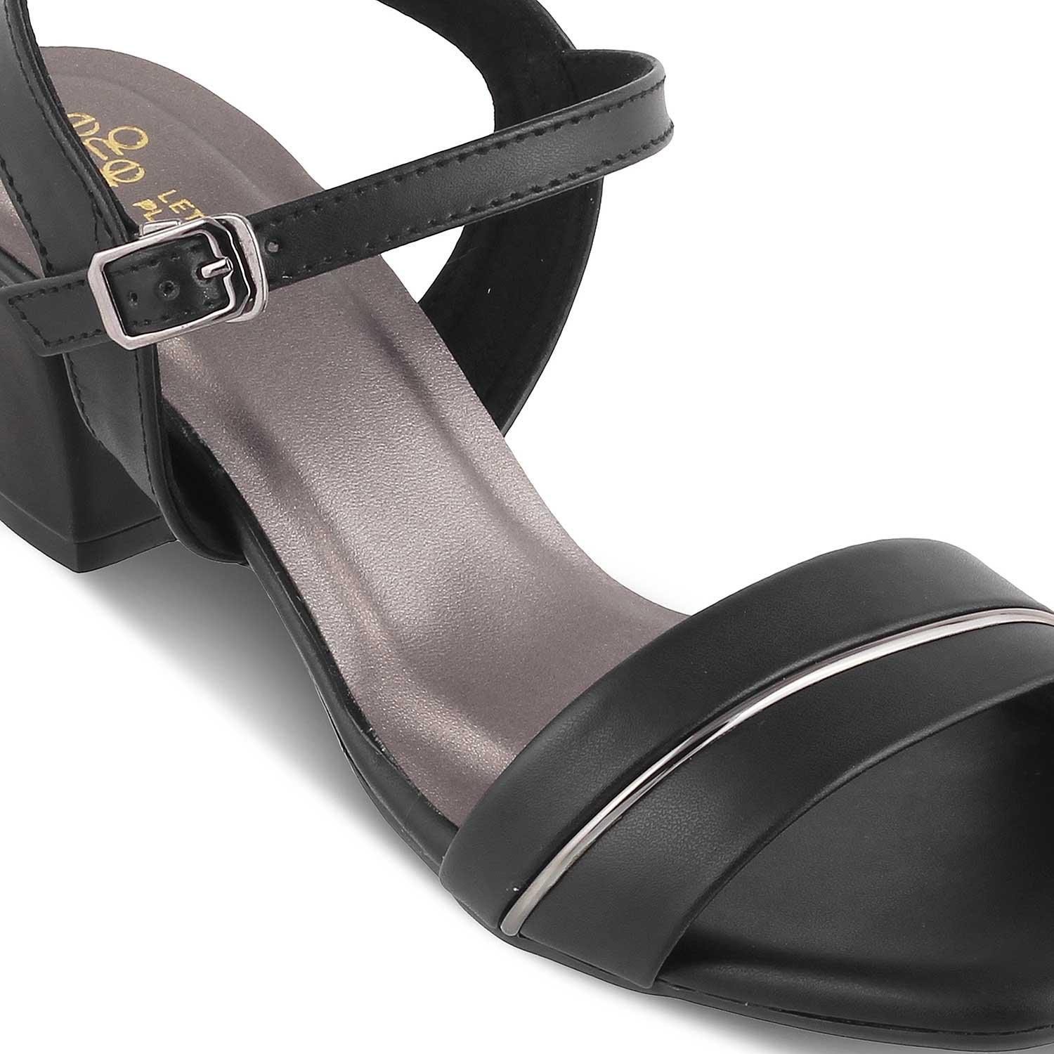 The Kachel Black Women's Dress Block Heel Sandals Tresmode - Tresmode