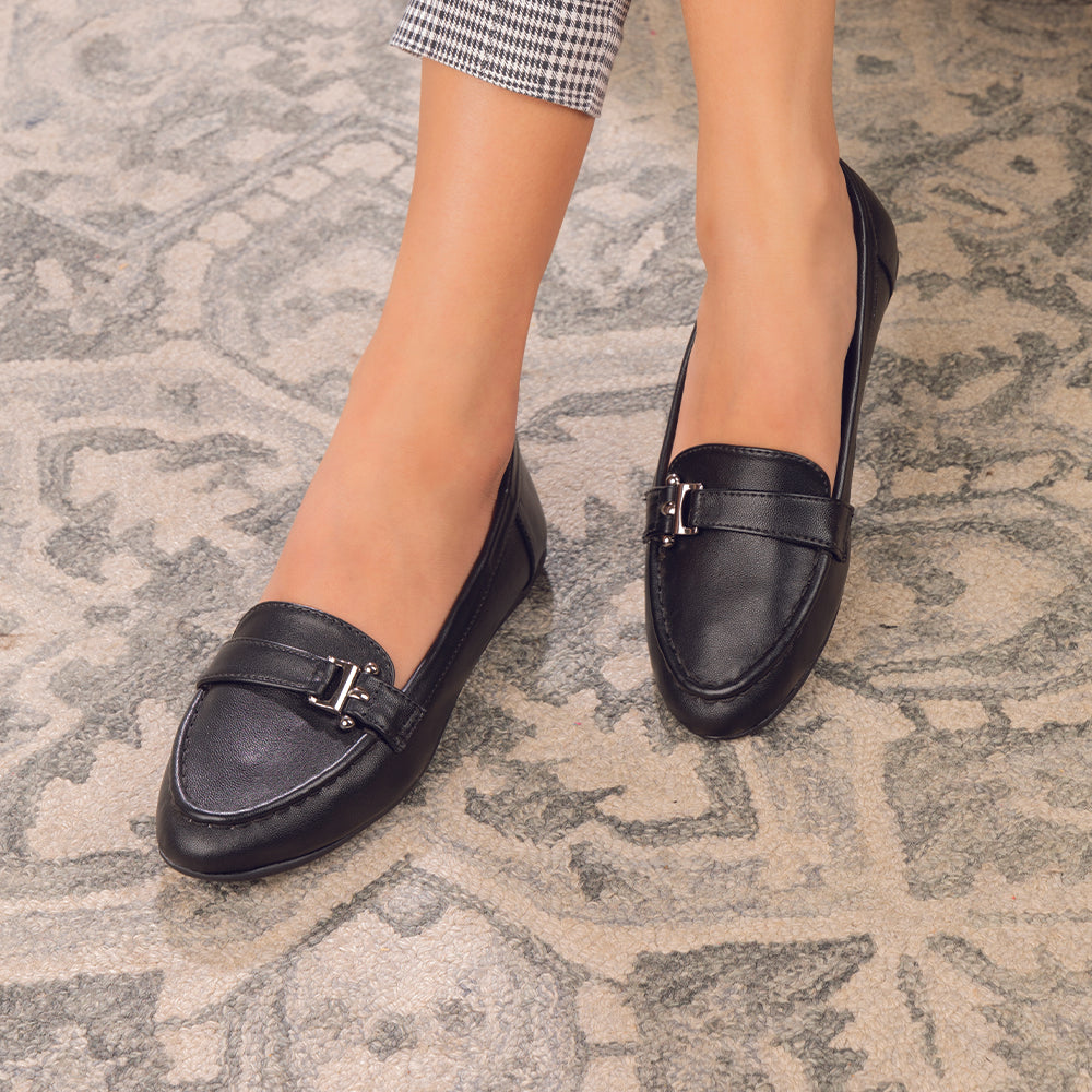 The Lativa Black Women's Dress Loafers Tresmode - Tresmode