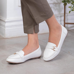 The Lativa White Women's Dress Loafers Tresmode - Tresmode