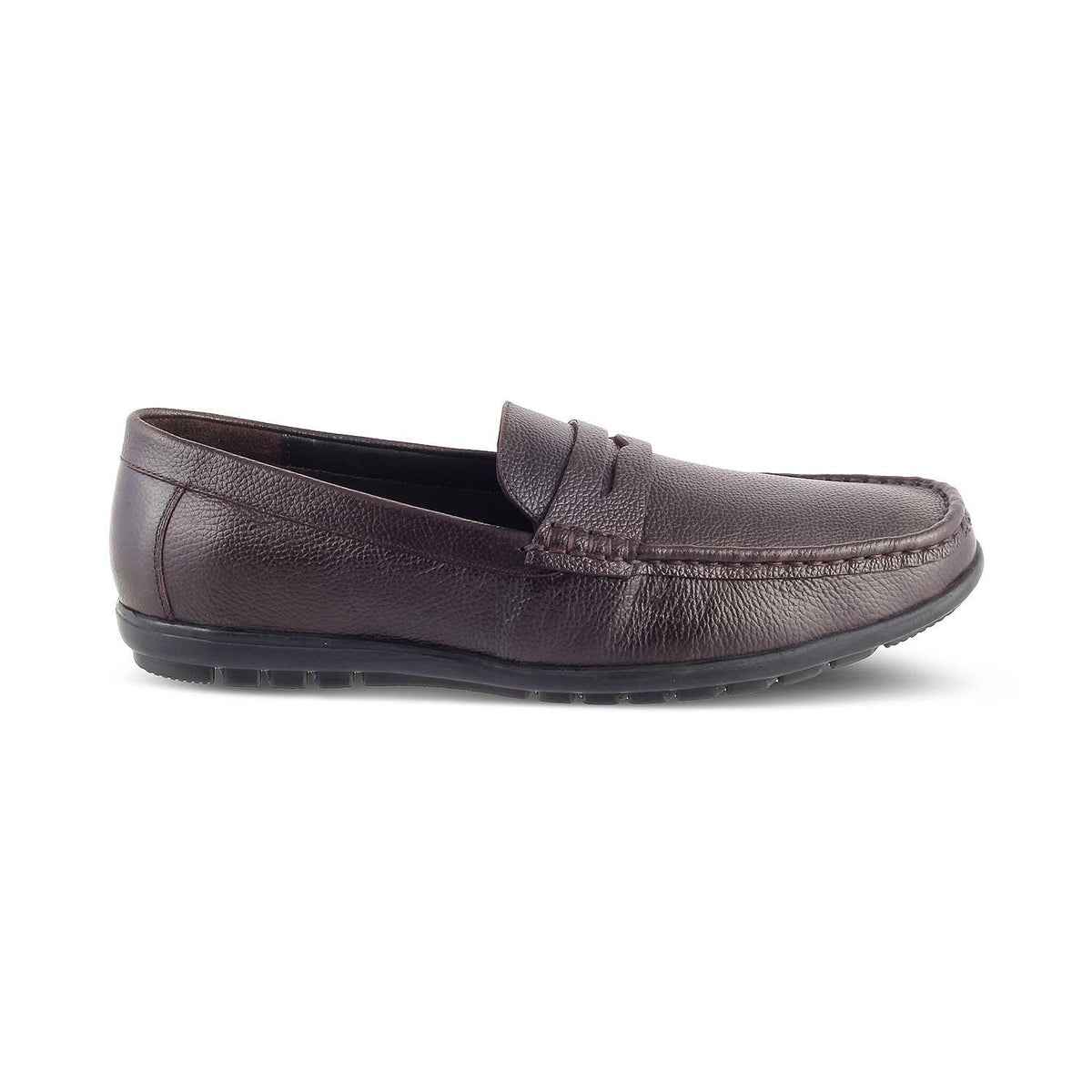 The Lemec Brown Men's Leather Penny Loafers Tresmode - Tresmode