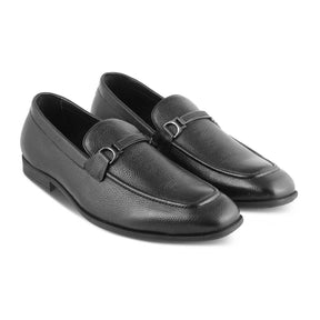 The Leven Black Men's Leather Loafers Tresmode - Tresmode