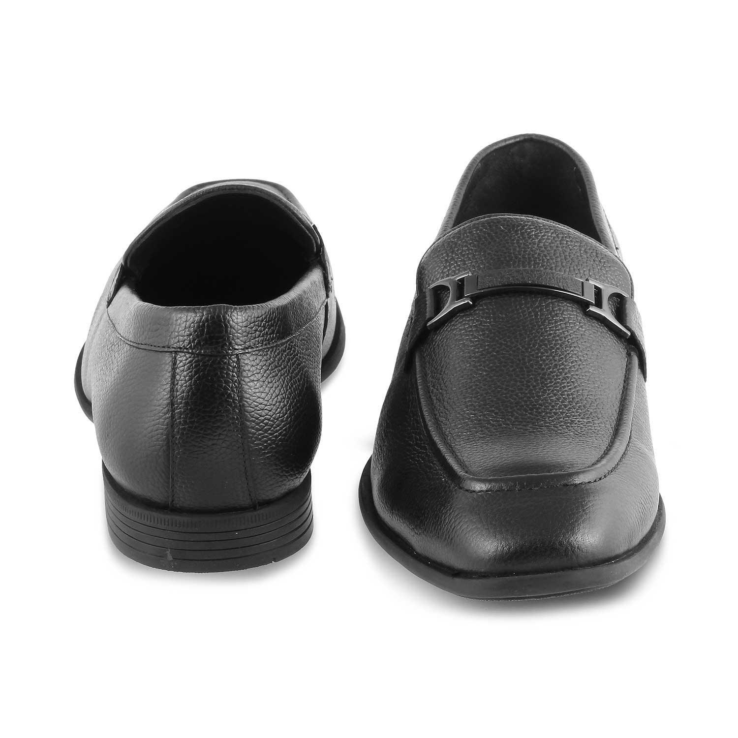 The Leven Black Men's Leather Loafers Tresmode - Tresmode