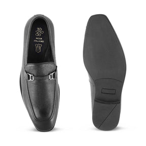 The Leven Black Men's Leather Loafers Tresmode - Tresmode