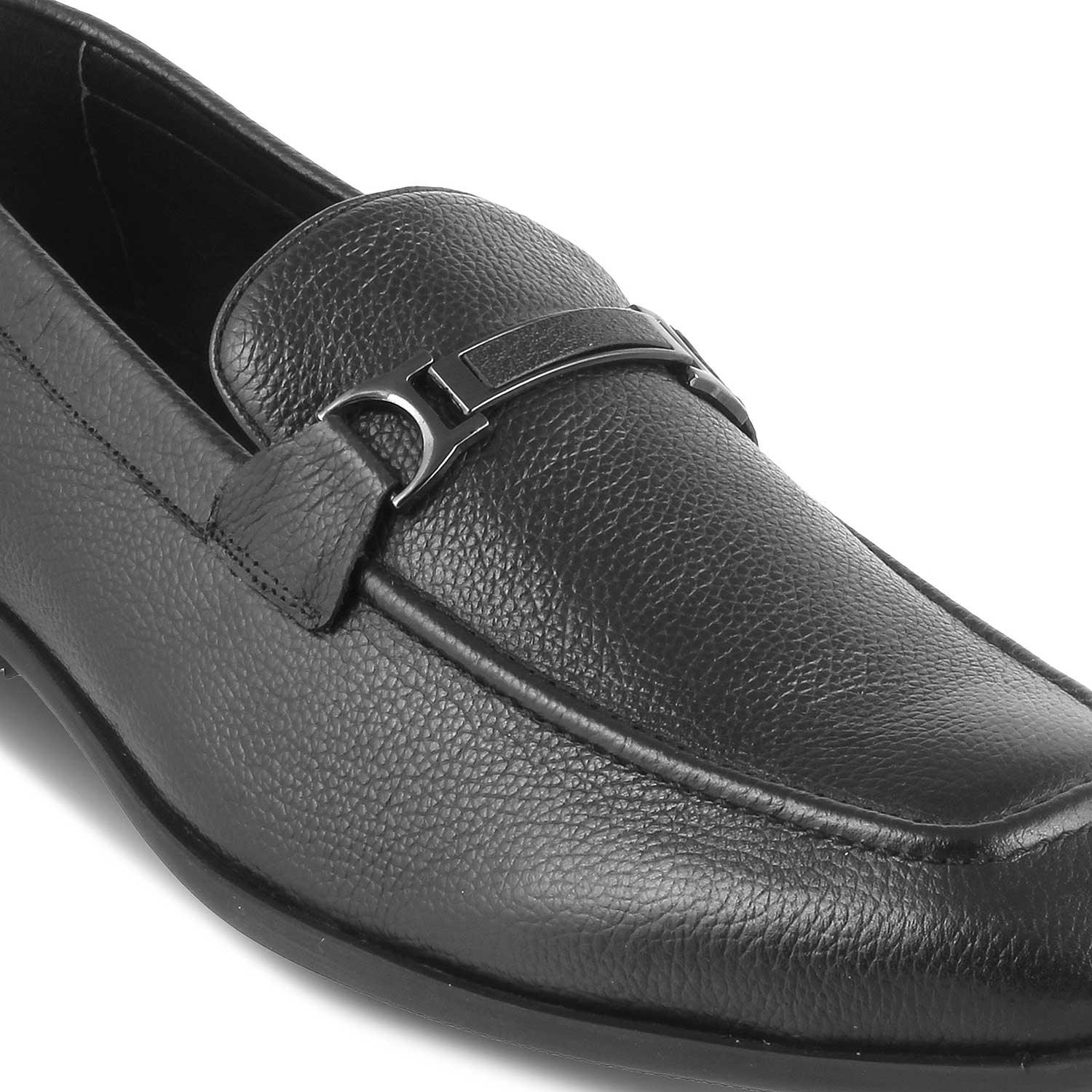 The Leven Black Men's Leather Loafers Tresmode - Tresmode