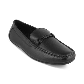 The Levent Black Men's Leather Driving Loafers Tresmode - Tresmode