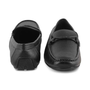 The Levent Black Men's Leather Driving Loafers Tresmode - Tresmode