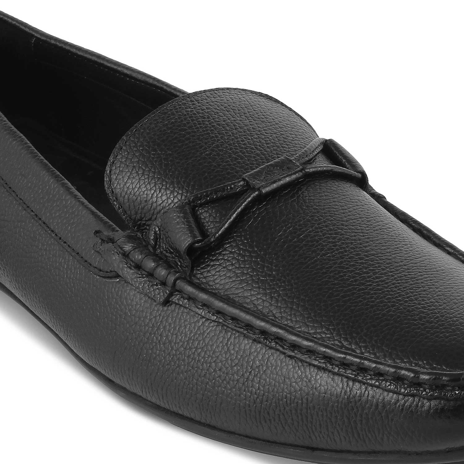 The Levent Black Men's Leather Driving Loafers Tresmode - Tresmode