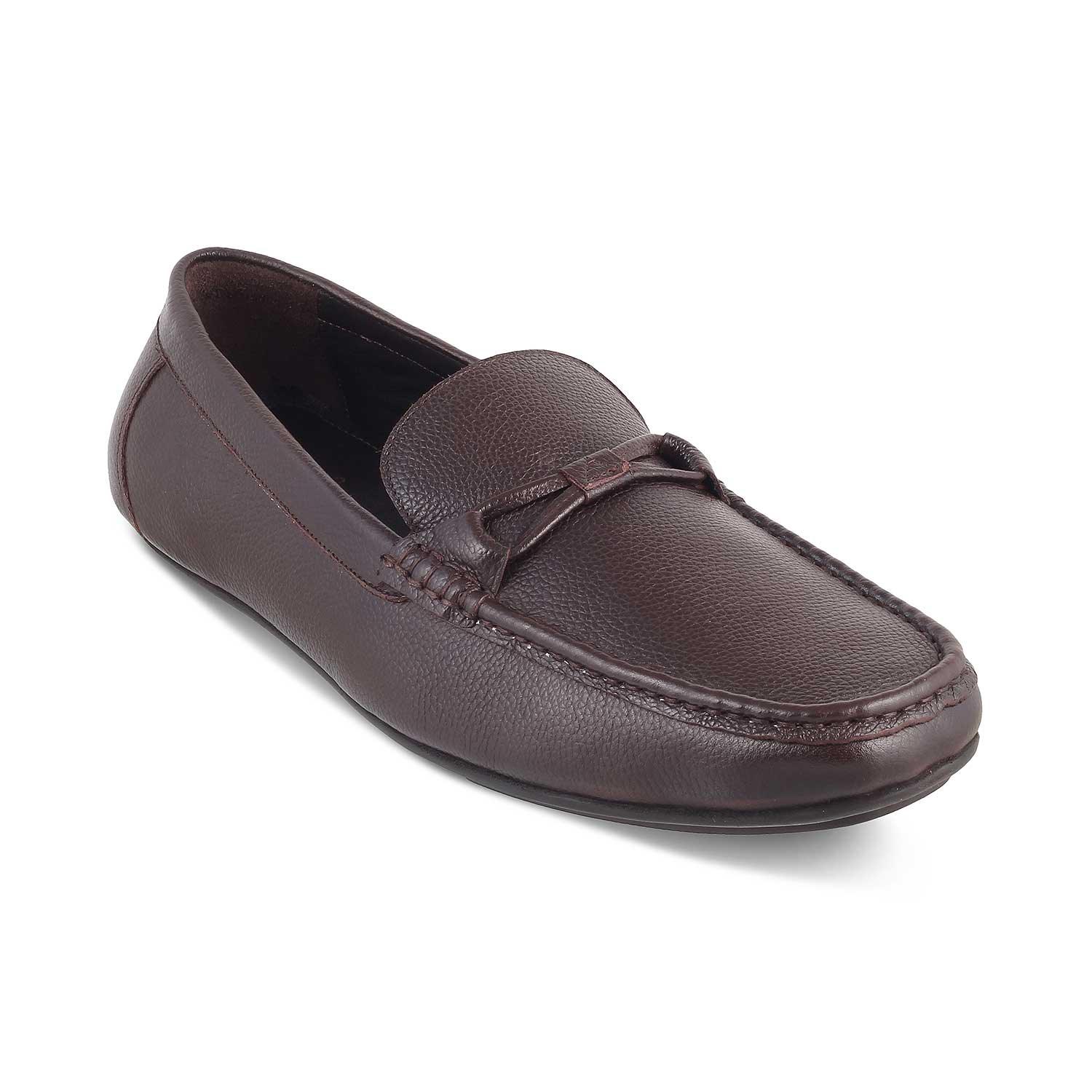 The Levent Brown Men's Leather Driving Loafers Tresmode - Tresmode