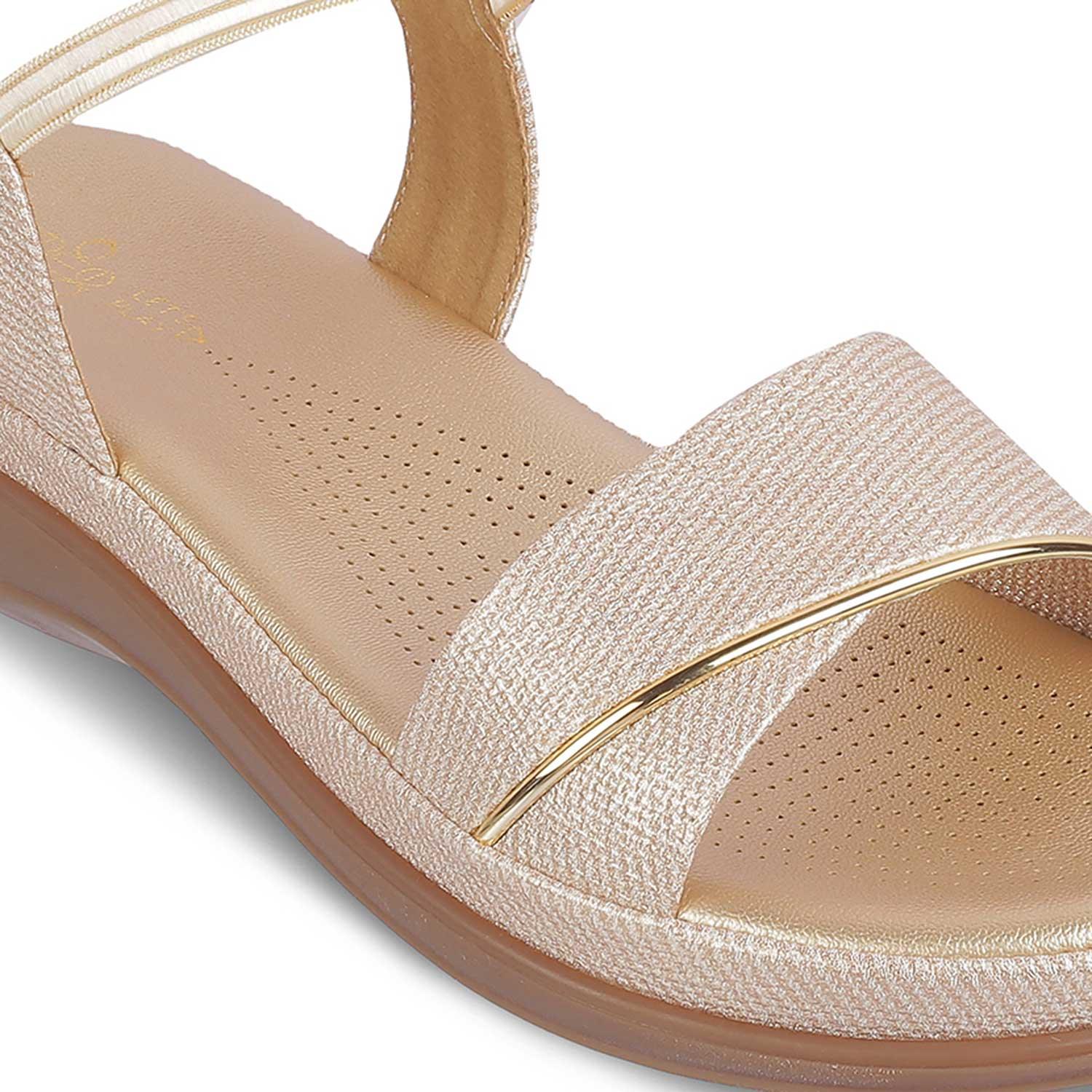 The Linz Gold Women's Casual Wedge Sandals Tresmode - Tresmode