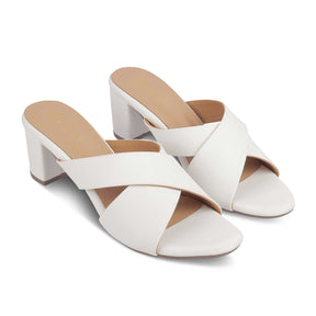 The Lisburn White Women's Dress Block Heel Sandals Tresmode - Tresmode