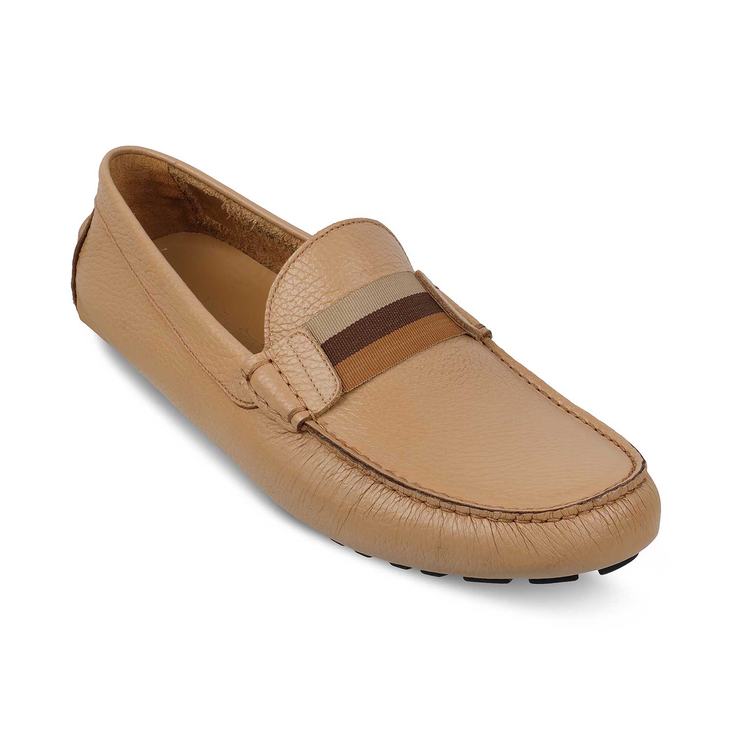 The Macario Beige Men's Handcrafted Leather Driving Loafers Tresmode - Tresmode