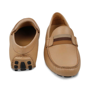 The Macario Beige Men's Handcrafted Leather Driving Loafers Tresmode - Tresmode