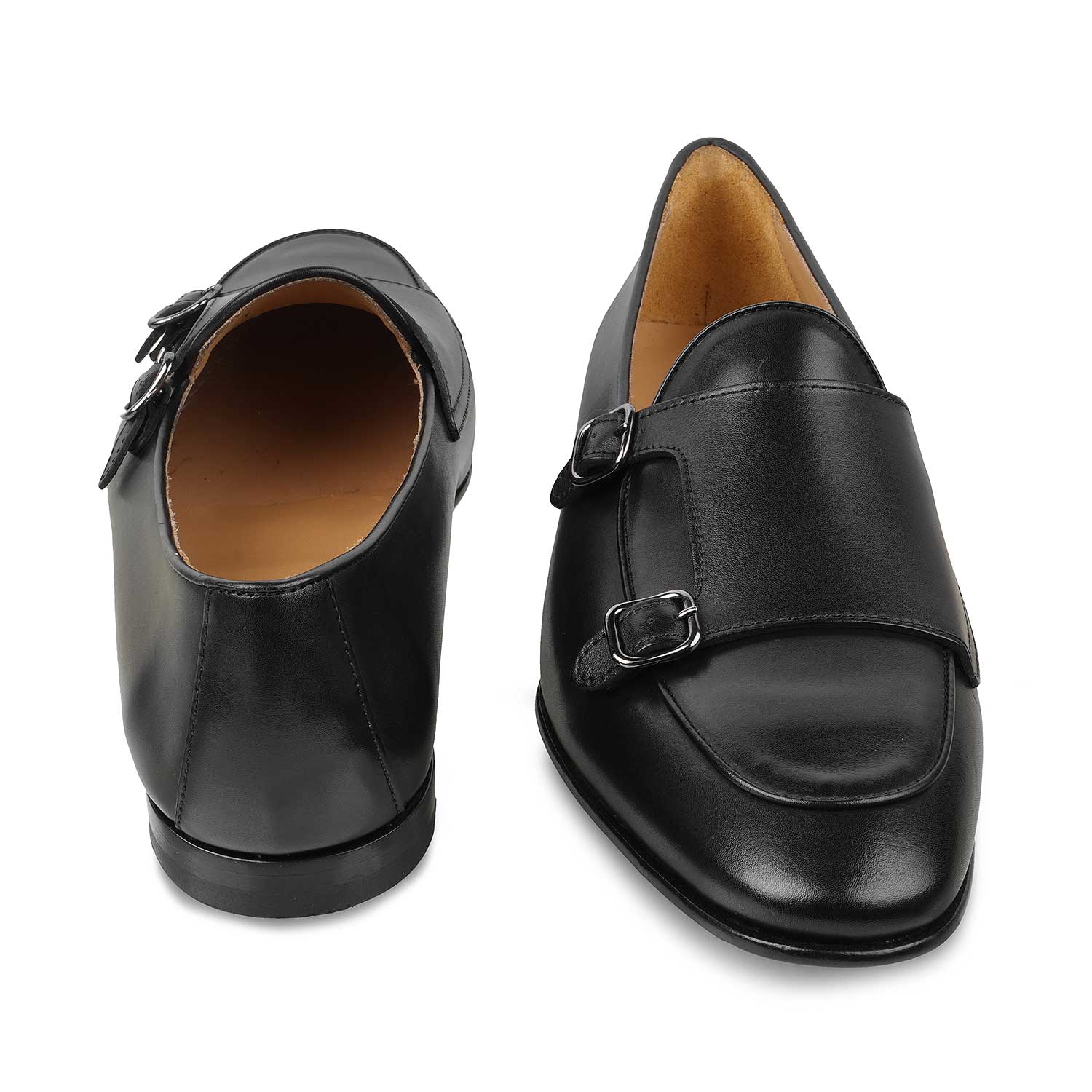 The Maccabeo Black Men's Handcrafted Double Monk Shoes Tresmode - Tresmode