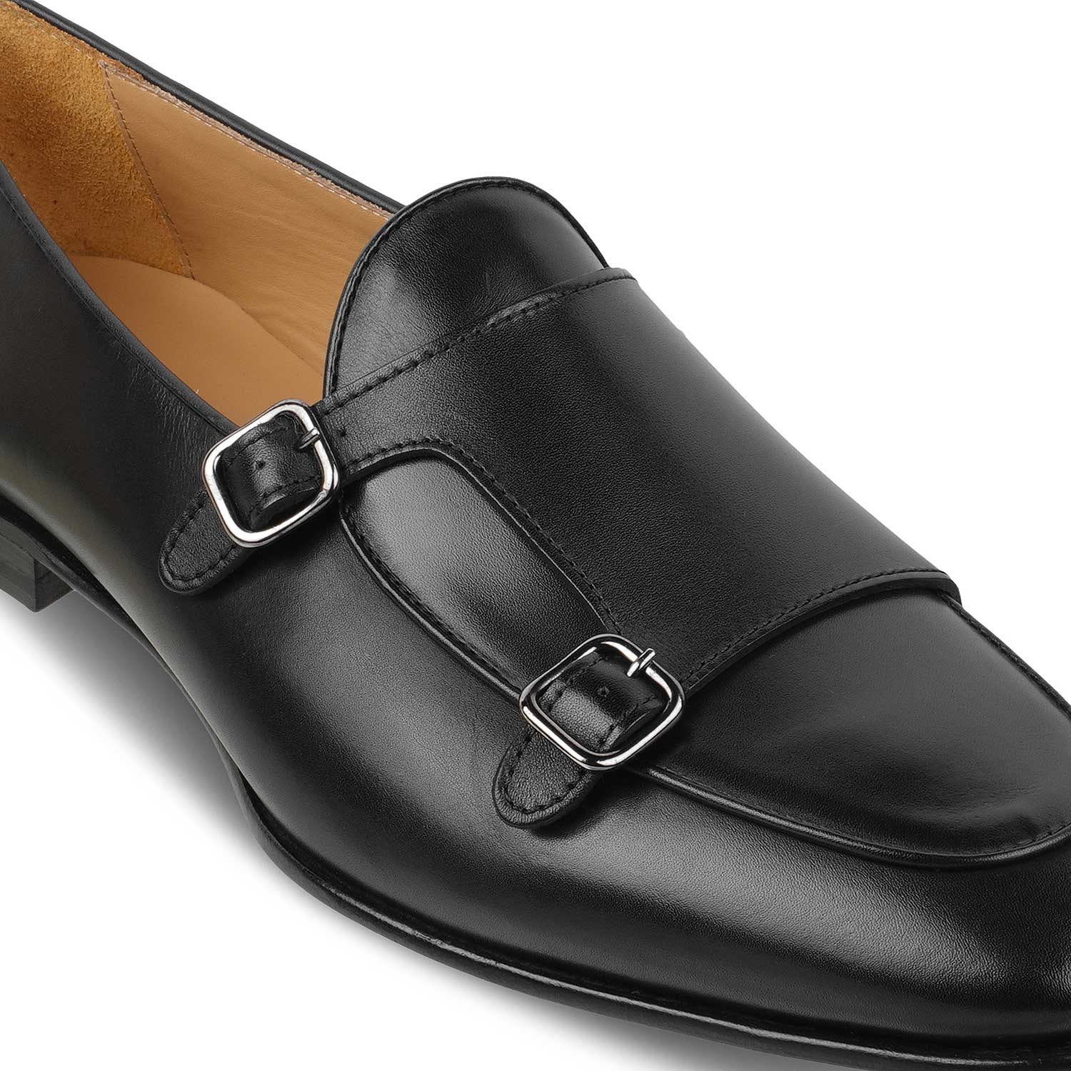 The Maccabeo Black Men's Handcrafted Double Monk Shoes Tresmode - Tresmode