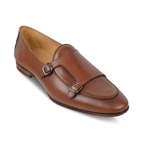 The Maccabeo Brown Men's Handcrafted Double Monk Shoes Tresmode - Tresmode