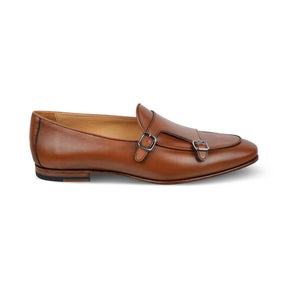 The Maccabeo Tan Men's Handcrafted Double Monk Shoes Tresmode - Tresmode