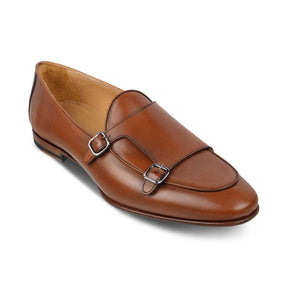 The Maccabeo Tan Men's Handcrafted Double Monk Shoes Tresmode - Tresmode