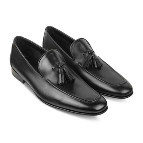 The Maffeo Black Men's Handcrafted Leather Loafers Tresmode - Tresmode