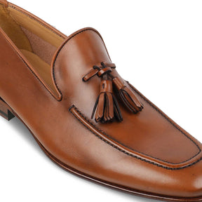 The Maffeo Tan Men's Handcrafted Leather Loafers Tresmode - Tresmode
