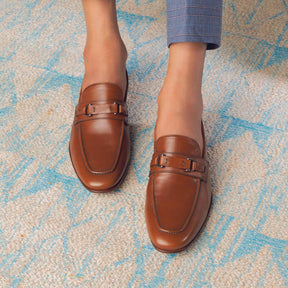 The Magno Tan Men's Handcrafted Leather Loafers Tresmode - Tresmode