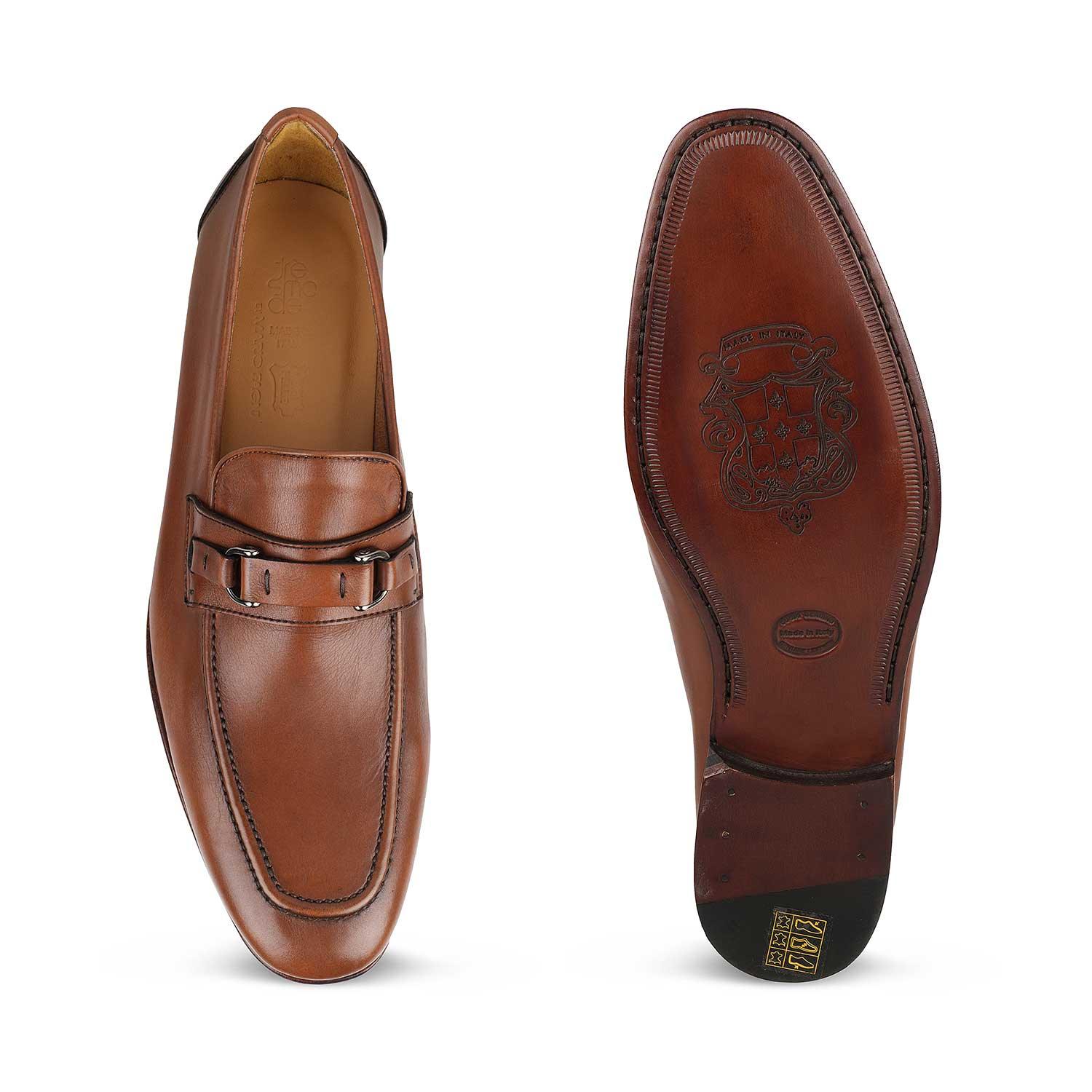 The Magno Tan Men's Handcrafted Leather Loafers Tresmode - Tresmode