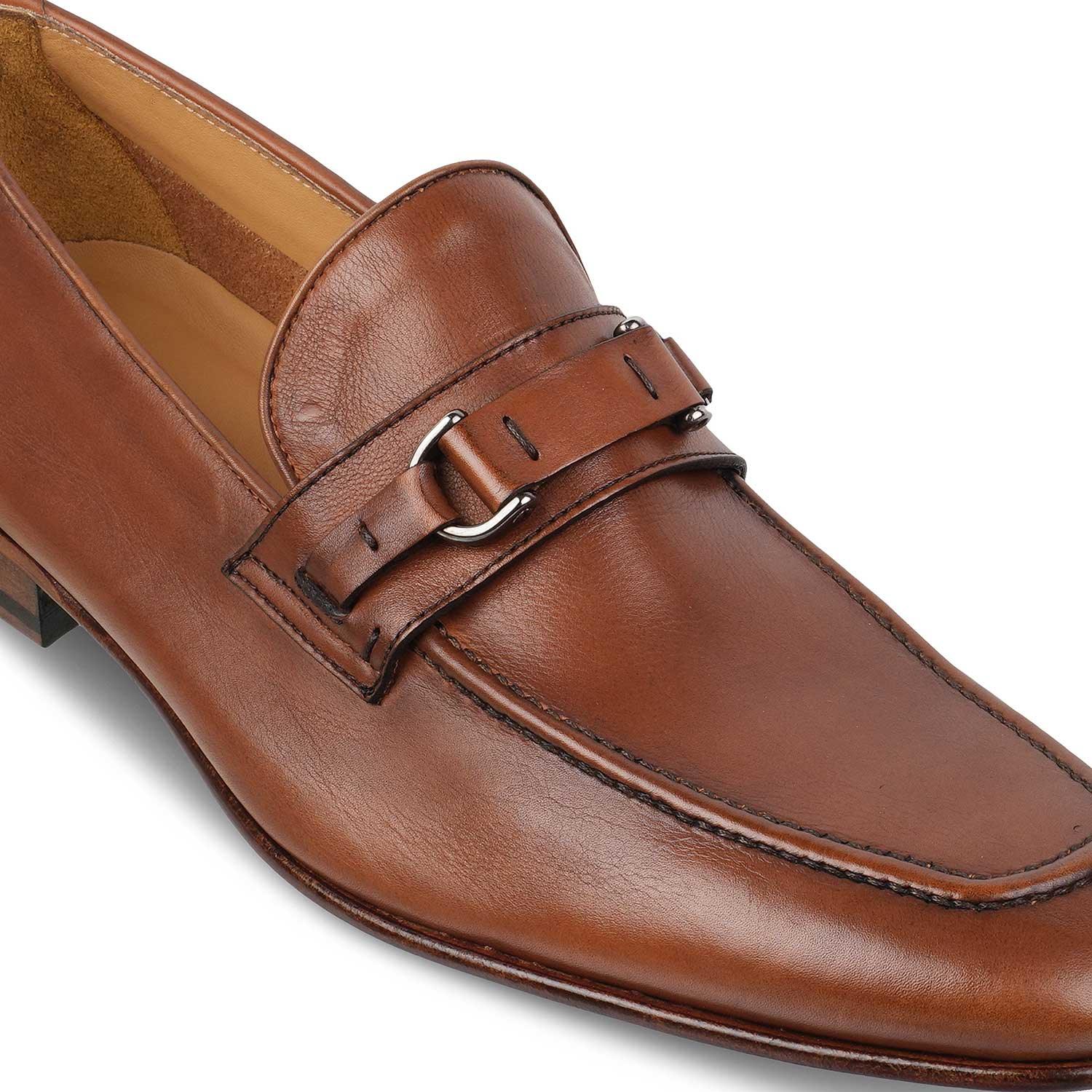 The Magno Tan Men's Handcrafted Leather Loafers Tresmode - Tresmode