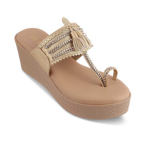 The Makol Gold Women's Dress Wedge Sandals Tresmode - Tresmode