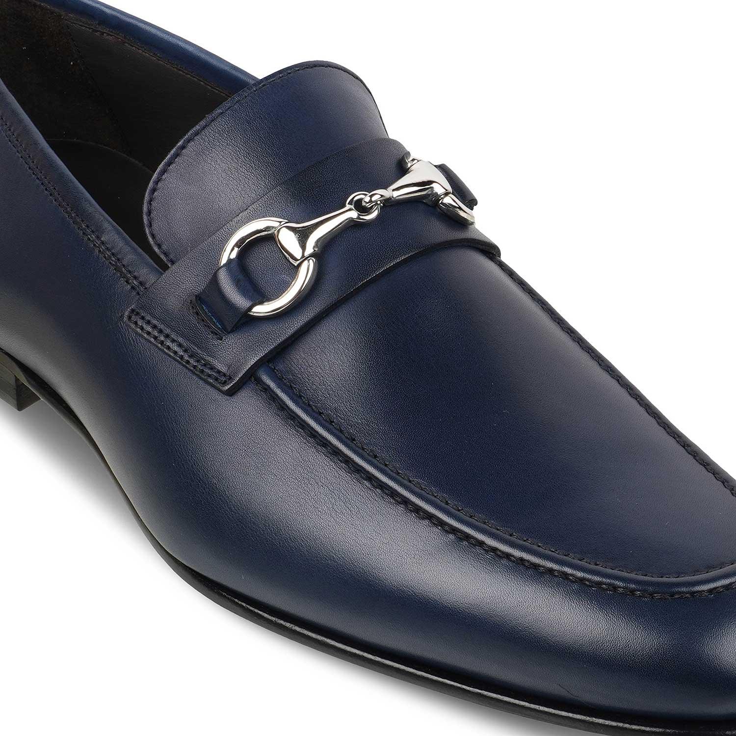 The Malco Blue Men's Handcrafted Leather Loafers Tresmode - Tresmode