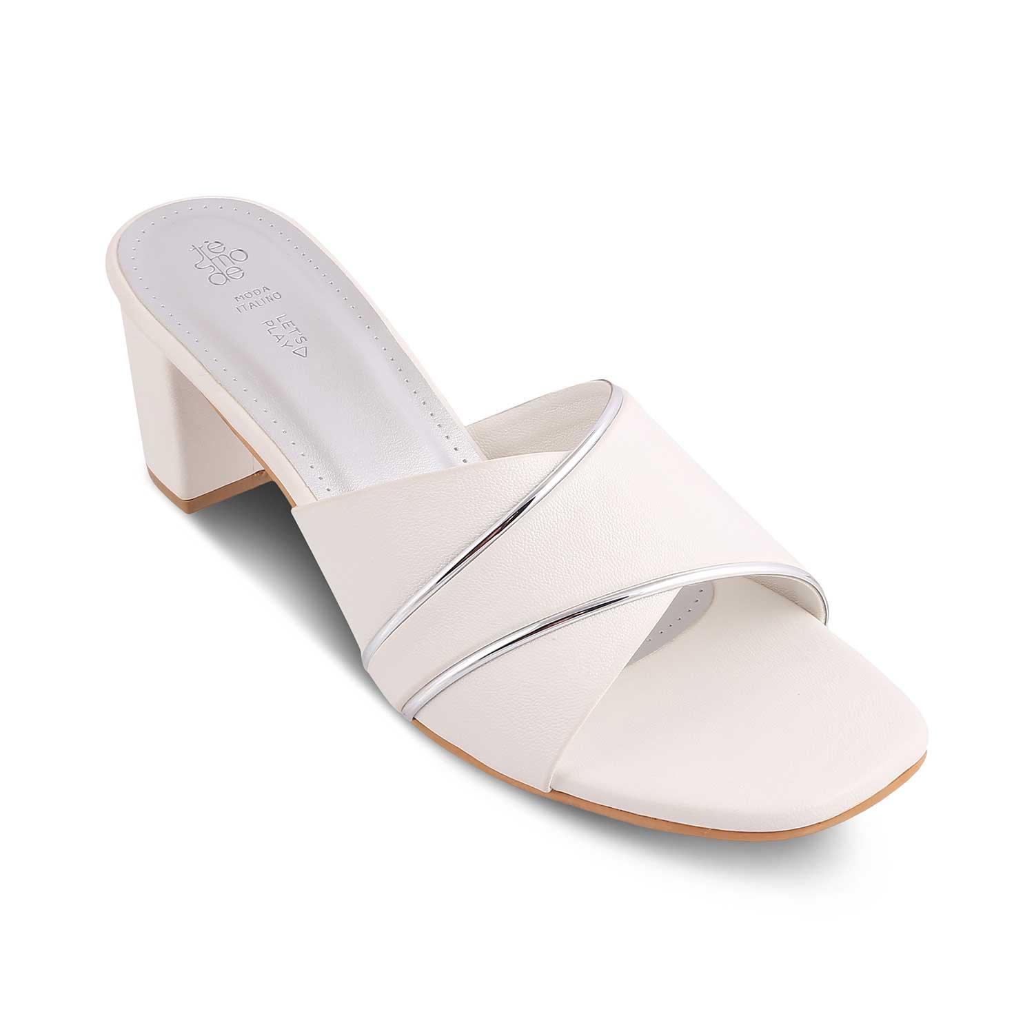 The Malua White Women's Dress Block Heel Sandals Tresmode - Tresmode