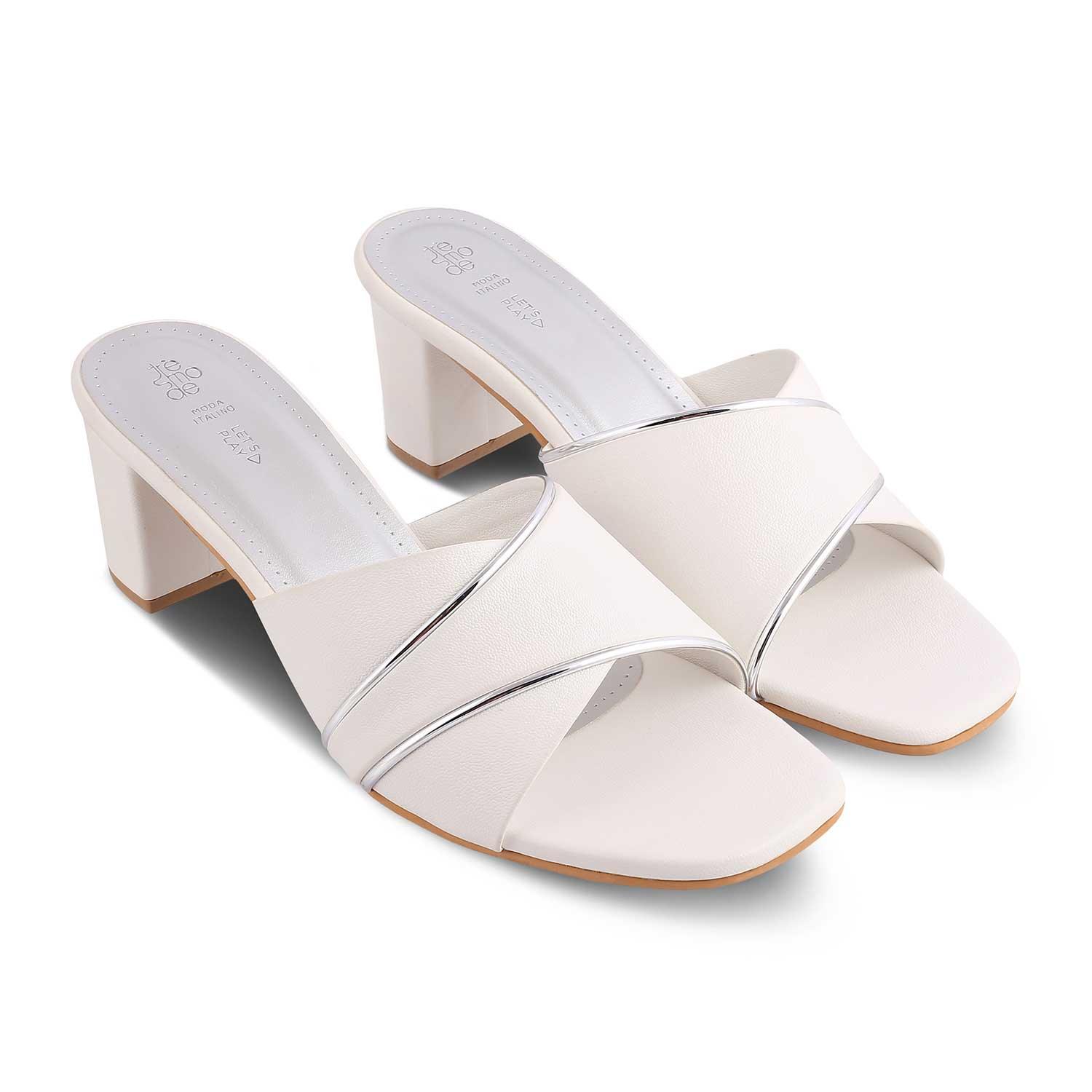 The Malua White Women's Dress Block Heel Sandals Tresmode - Tresmode