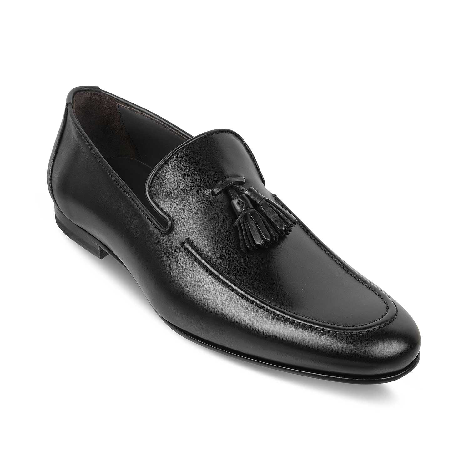 The Mancio Black Men's Handcrafted Leather Loafers Tresmode - Tresmode