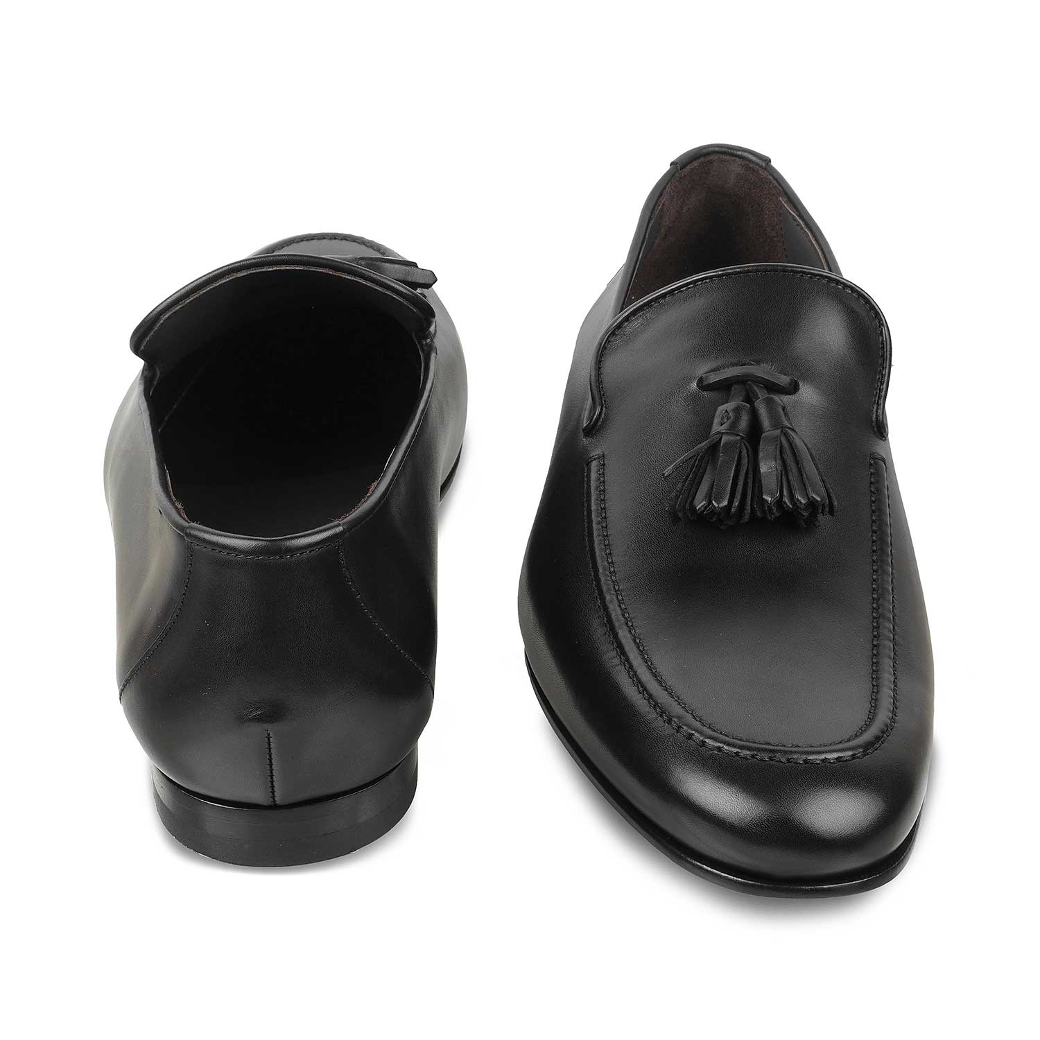 The Mancio Black Men's Handcrafted Leather Loafers Tresmode - Tresmode