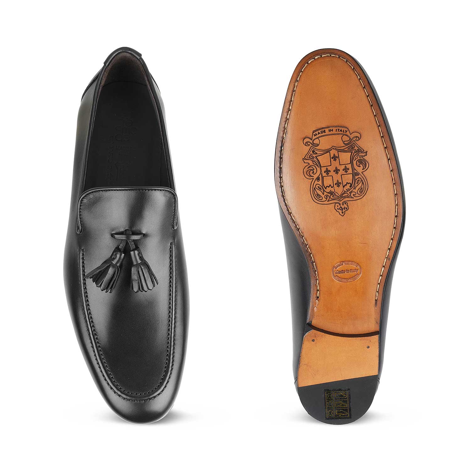 The Mancio Black Men's Handcrafted Leather Loafers Tresmode - Tresmode