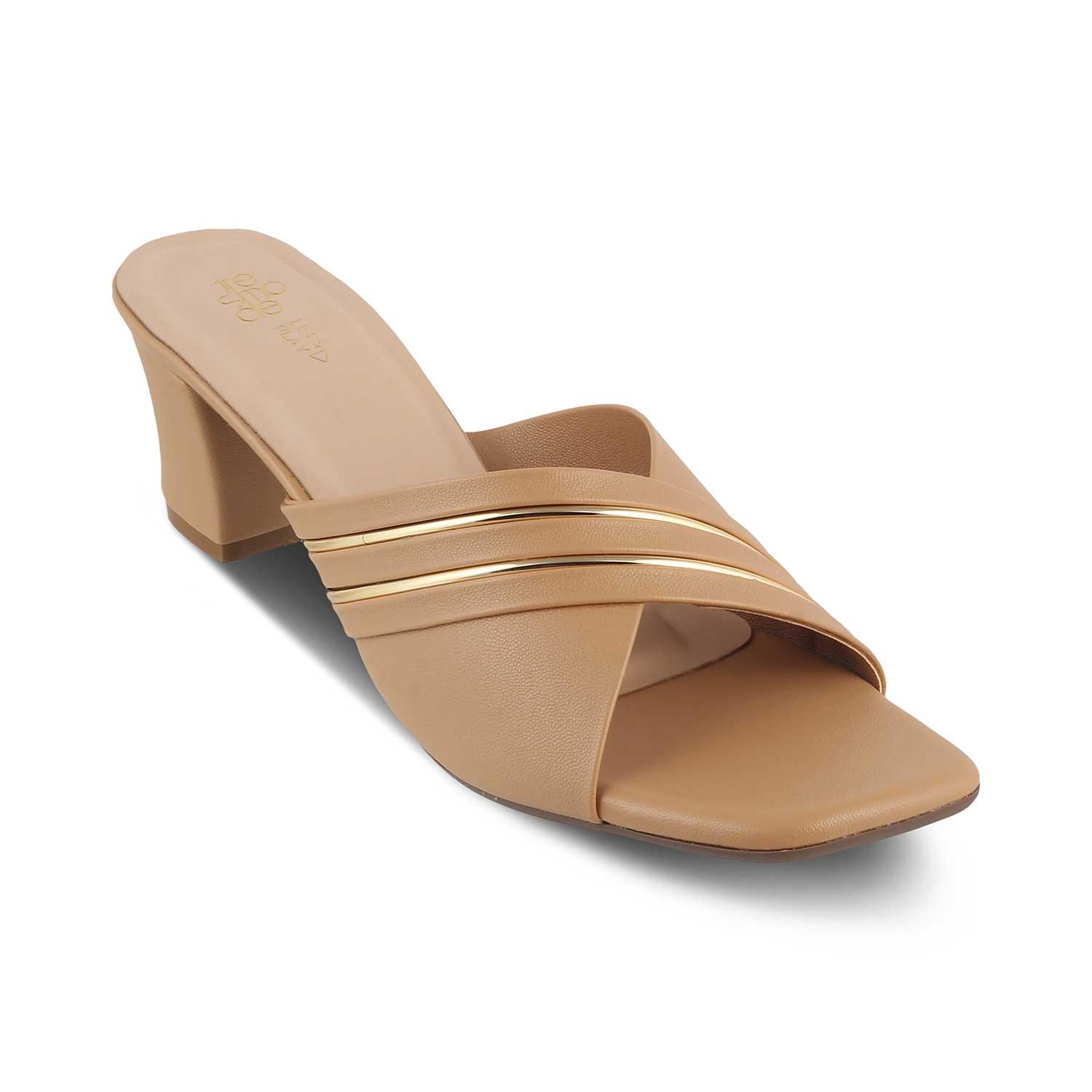 The Marc Beige Women's Dress Block Heel Sandals Tresmode - Tresmode