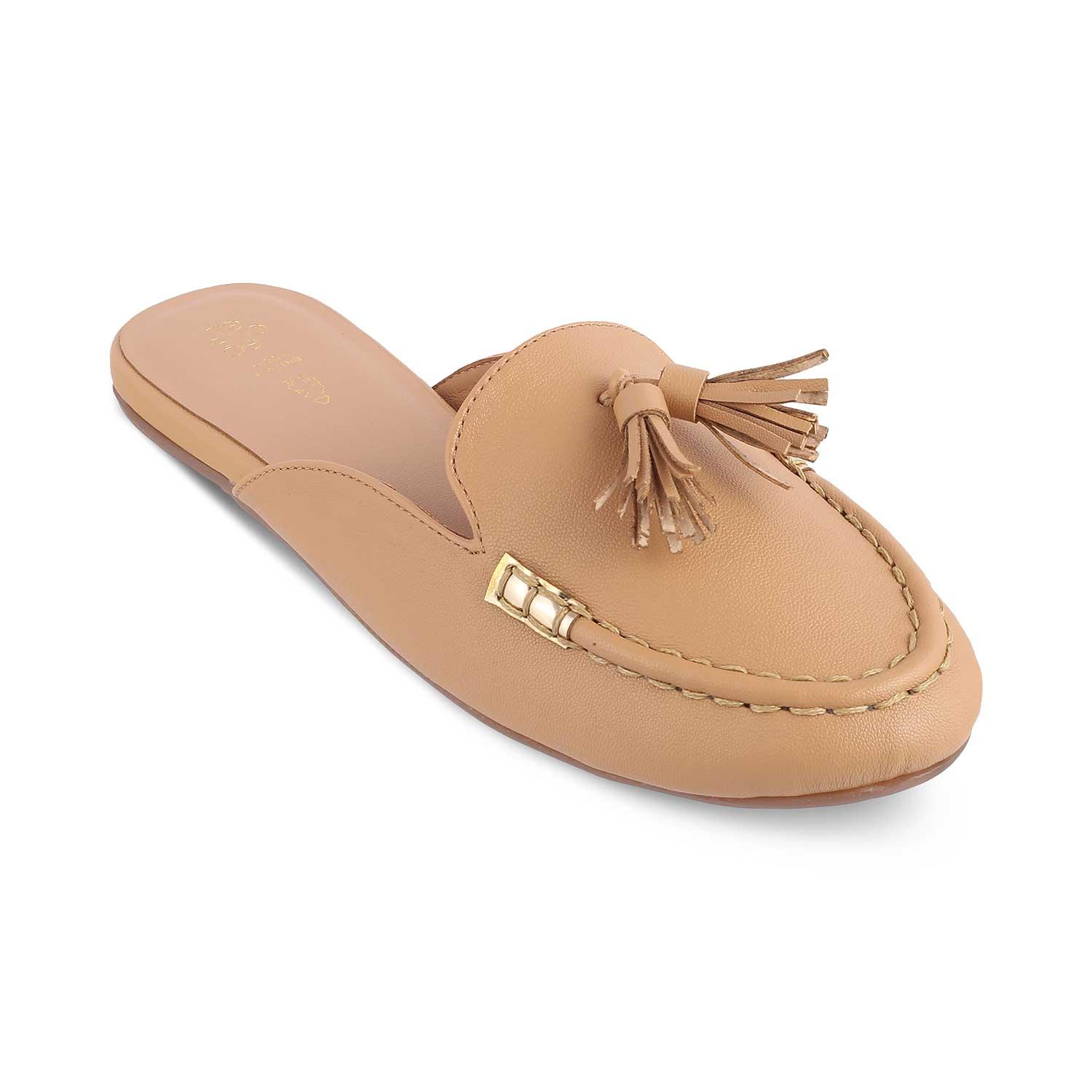 The Massle Beige Women's Dress Tassel Mules Tresmode - Tresmode