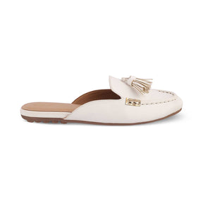 The Massle White Women's Dress Tassel Mules Tresmode - Tresmode