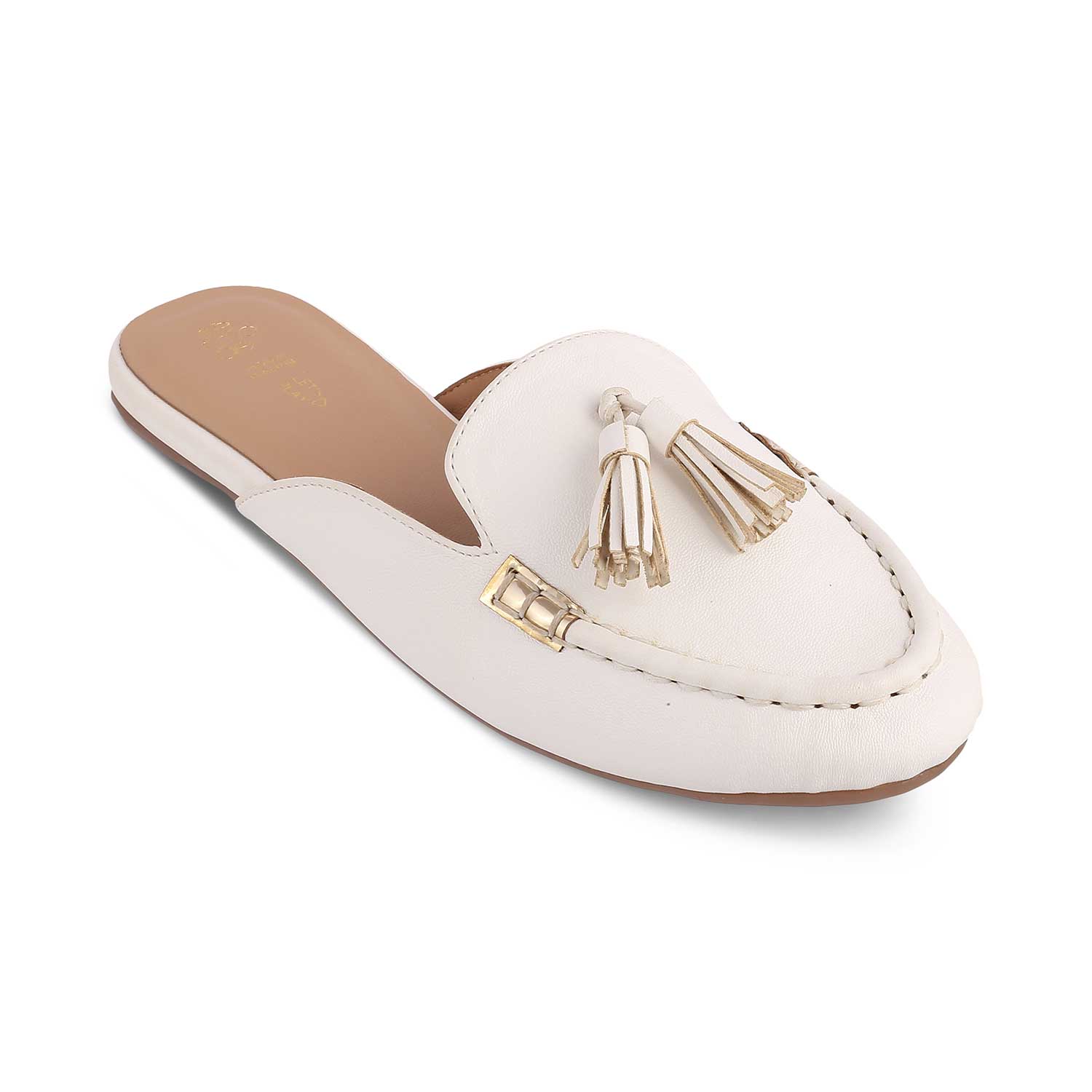 The Massle White Women's Dress Tassel Mules Tresmode - Tresmode