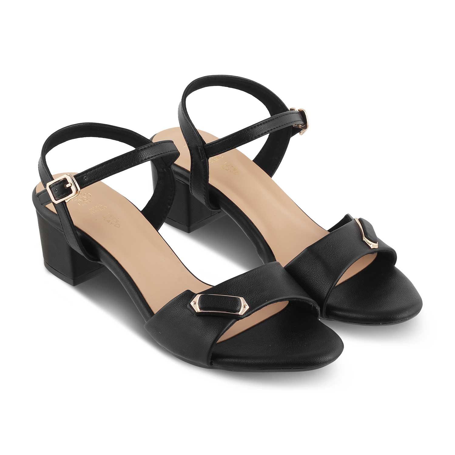 The Maui Black Women's Dress Block Heel Sandals Tresmode - Tresmode